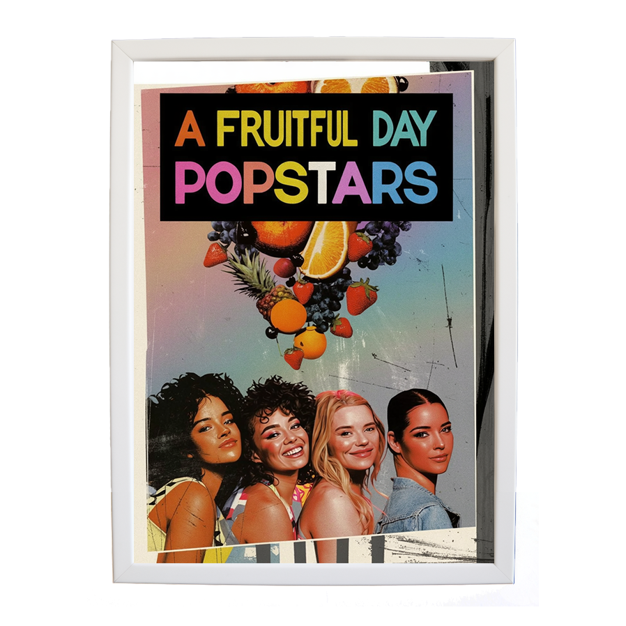 Popstars – Modern Music Poster – wall art print – A Fruitful Day – punchy electronic pop, four piece girl band – Music Stag