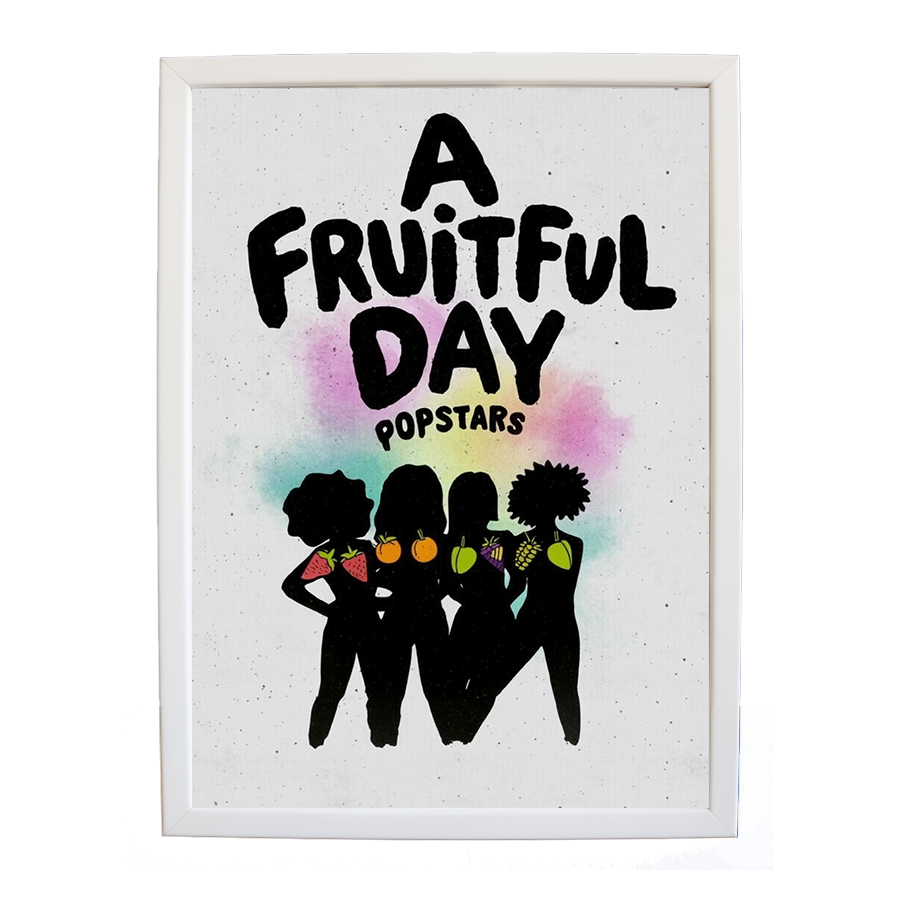 Popstars – Music Inspired Artwork – wall art print – A Fruitful Day – punchy electronic pop, four piece girl band – Music Stag