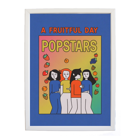 Popstars – Minimalist Music Poster – wall art print – A Fruitful Day – punchy electronic pop, four piece girl band – Music Stag