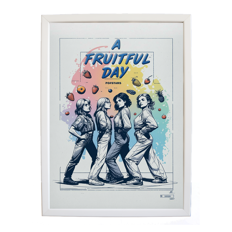 Popstars – Music Wall Art Print – wall art print – A Fruitful Day – punchy electronic pop, four piece girl band – Music Stag