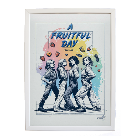 Popstars – Music Wall Art Print – wall art print – A Fruitful Day – punchy electronic pop, four piece girl band – Music Stag