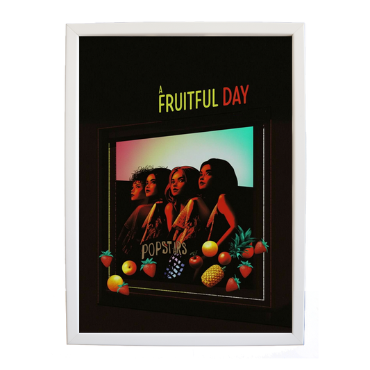 Popstars – Music Illustration Print – wall art print – A Fruitful Day – punchy electronic pop, four piece girl band – Music Stag