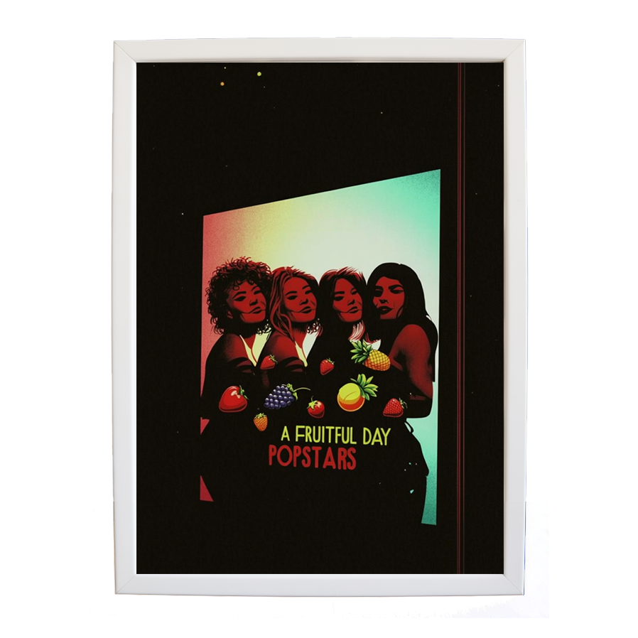 Popstars – Modern Music Poster – wall art print – A Fruitful Day – punchy electronic pop, four piece girl band – Music Stag