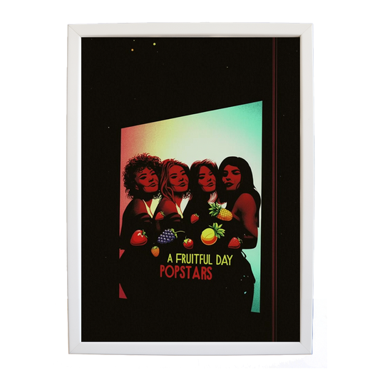Popstars – Modern Music Poster – wall art print – A Fruitful Day – punchy electronic pop, four piece girl band – Music Stag