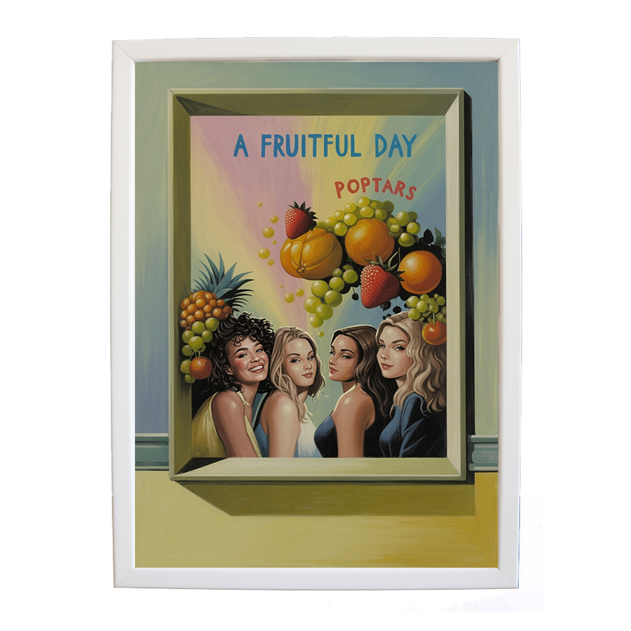 Popstars – Music Photography Poster – wall art print – A Fruitful Day – punchy electronic pop, four piece girl band – Music Stag
