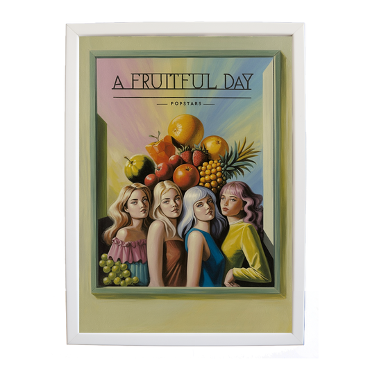 Popstars – Minimalist Music Poster – wall art print – A Fruitful Day – punchy electronic pop, four piece girl band – Music Stag