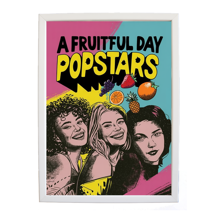 Popstars – Modern Wall Art for Music Lovers – wall art print – A Fruitful Day – punchy electronic pop, four piece girl band – Music Stag