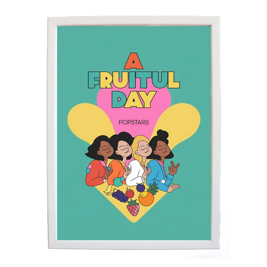 Popstars – Contemporary Music Wall Art – wall art print – A Fruitful Day – punchy electronic pop, four piece girl band – Music Stag