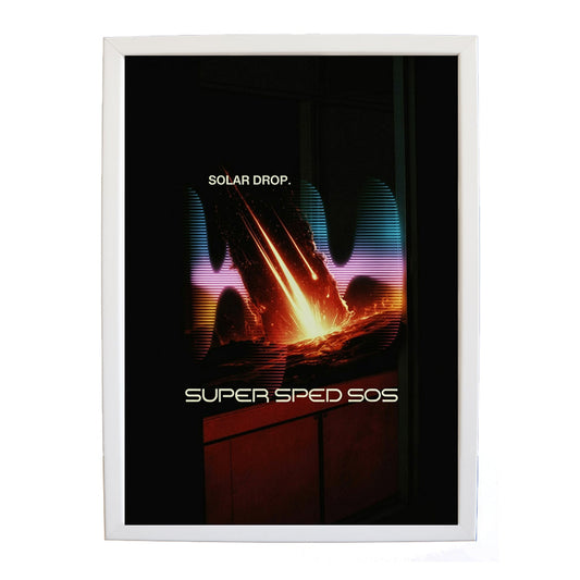 SUPER SPEED SOS – Music Wall Print – wall art print – Solar Drop – EDM, with four-on-the-floor kicks, crisp hi-hats, pulsating synth bass and euphoric vocals – Music Stag