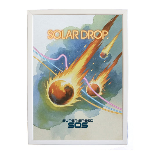 SUPER SPEED SOS – Music Decor Print – wall art print – Solar Drop – EDM, with four-on-the-floor kicks, crisp hi-hats, pulsating synth bass and euphoric vocals – Music Stag