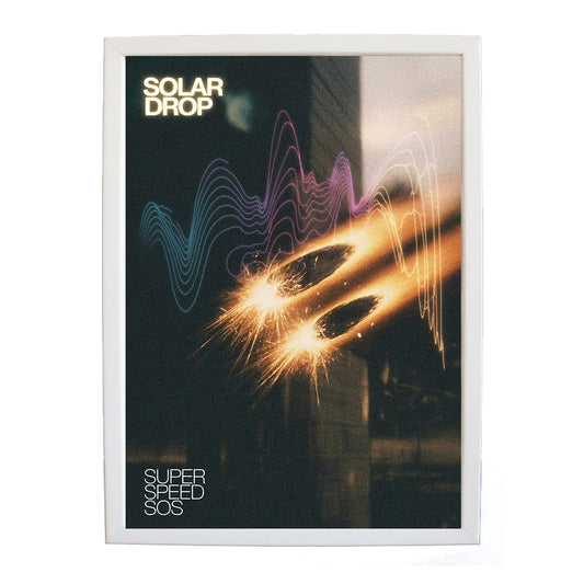 SUPER SPEED SOS – Soundwave Wall Print – wall art print – Solar Drop – EDM, with four-on-the-floor kicks, crisp hi-hats, pulsating synth bass and euphoric vocals – Music Stag