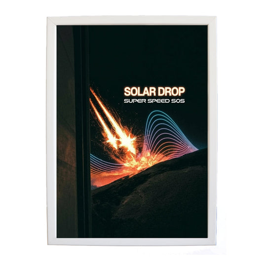 SUPER SPEED SOS – Music Canvas Print – wall art print – Solar Drop – EDM, with four-on-the-floor kicks, crisp hi-hats, pulsating synth bass and euphoric vocals – Music Stag