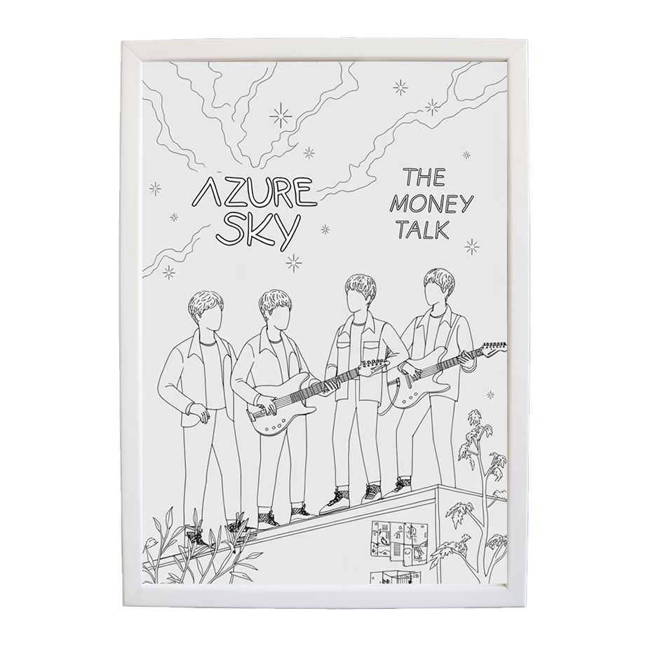 The Money Talk – Music Theme Poster – wall art print – Azure Sky – rock, indie rock and alt rock – Music Stag