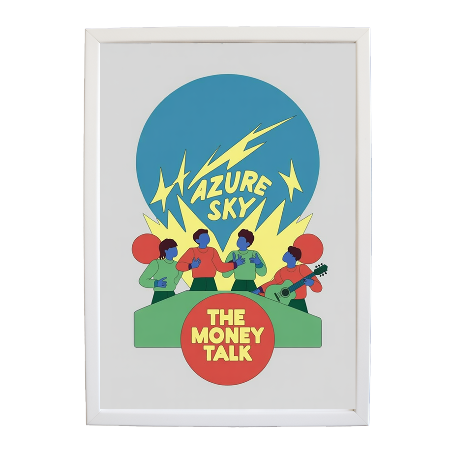 The Money Talk – Soundwave Wall Print – wall art print – Azure Sky – rock, indie rock and alt rock – Music Stag