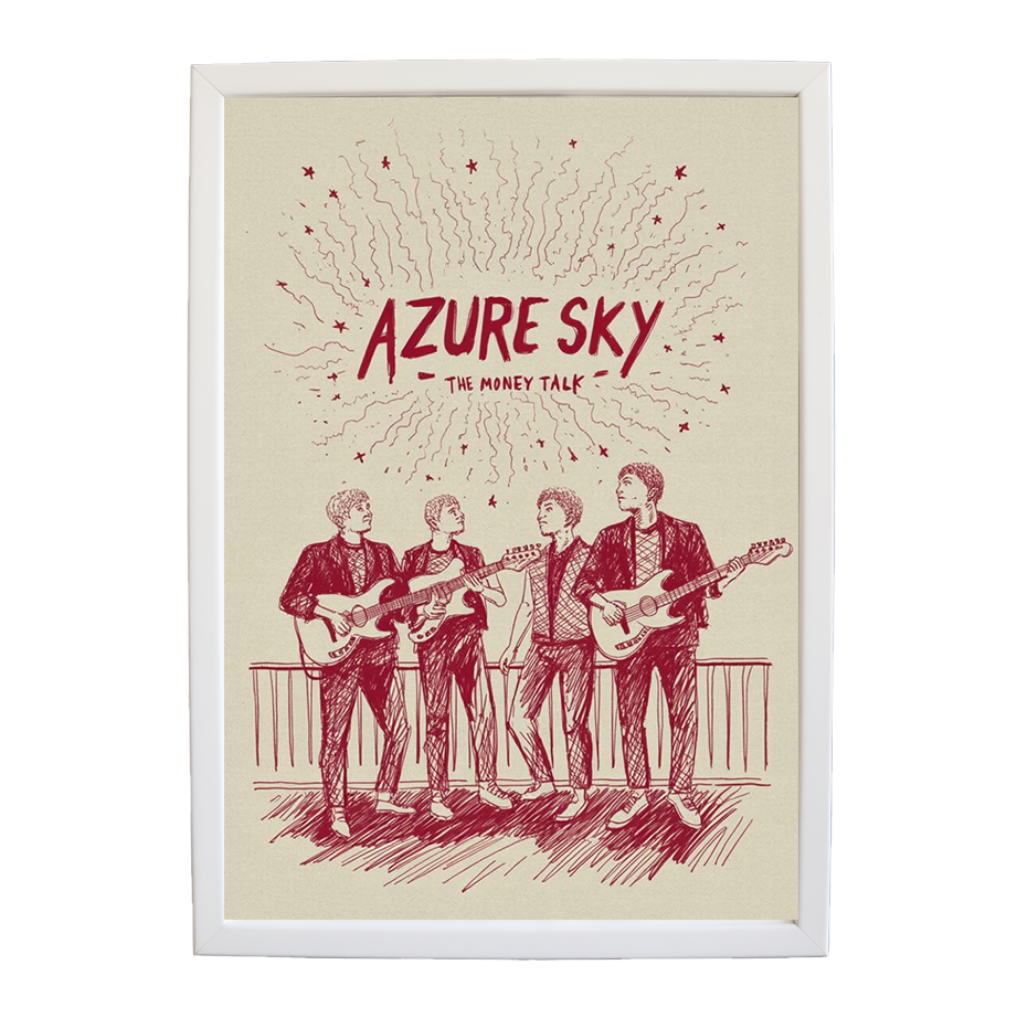 The Money Talk – Inspirational Music Quote Art – wall art print – Azure Sky – rock, indie rock and alt rock – Music Stag