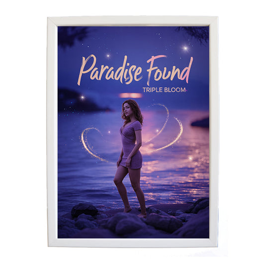 Triple Bloom – Music Decor Print – wall art print – Paradise Found – Smooth soulful R&B with silky Rhodes chords, mellow bass, and laidback drum grooves, – Music Stag