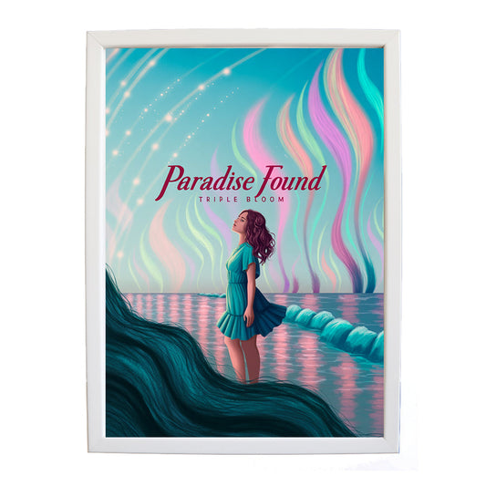 Triple Bloom – Inspirational Music Quote Art – wall art print – Paradise Found – Smooth soulful R&B with silky Rhodes chords, mellow bass, and laidback drum grooves, – Music Stag