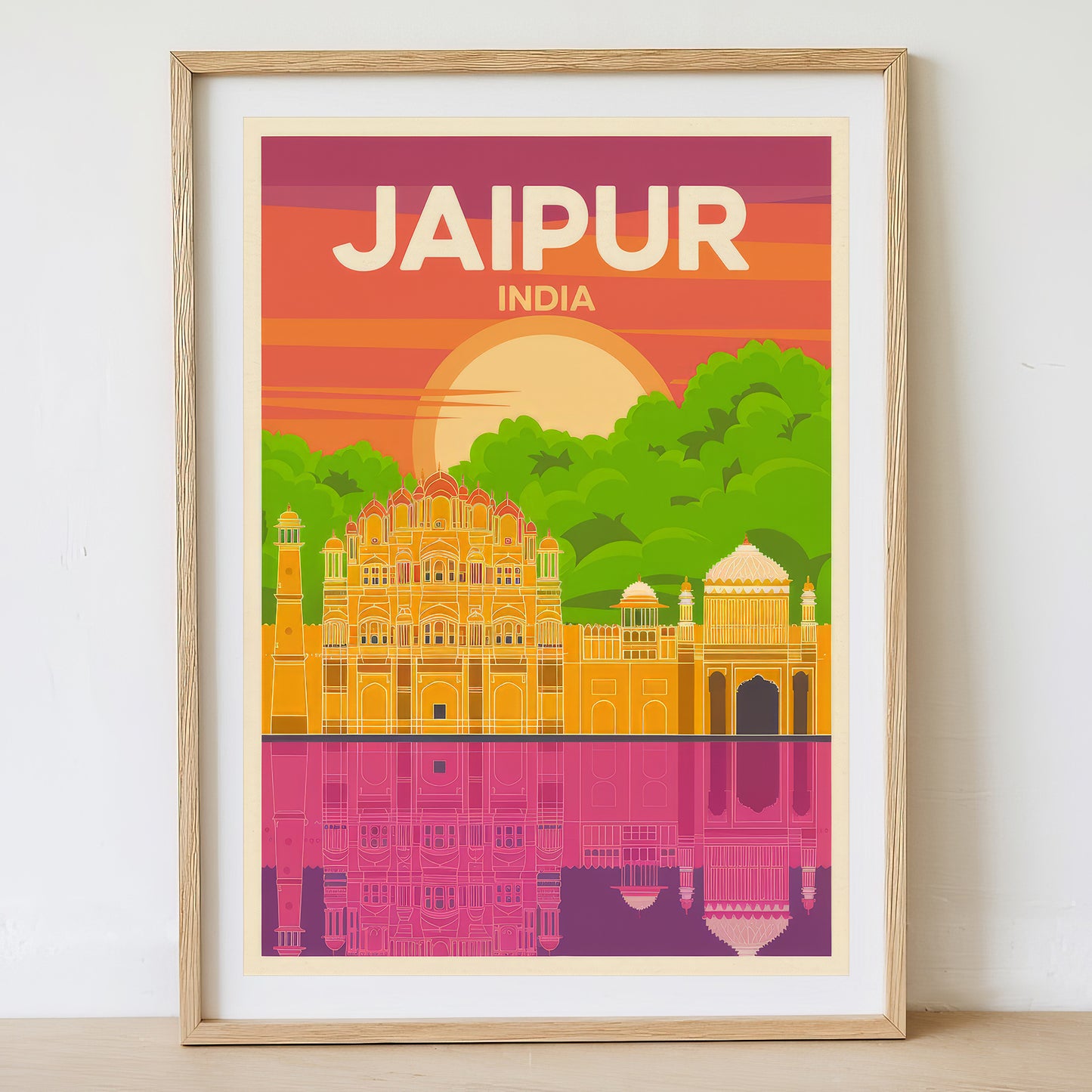 Jaipur - Sunrise Drawing Travel Poster Print