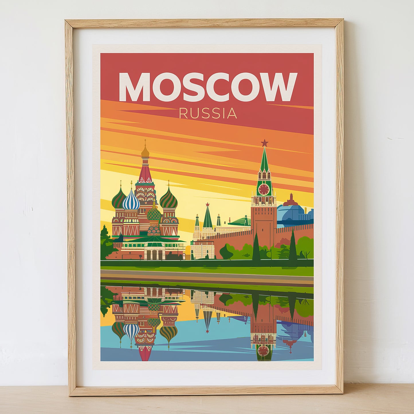 Moscow - Sunrise Drawing Travel Poster Print