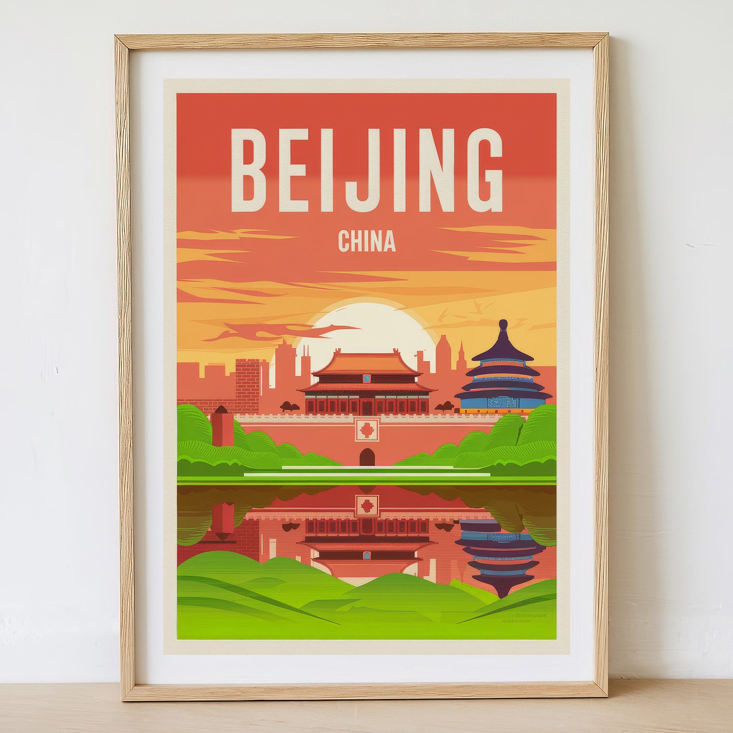 Beijing - Sunrise Drawing Travel Poster Print (Copy)