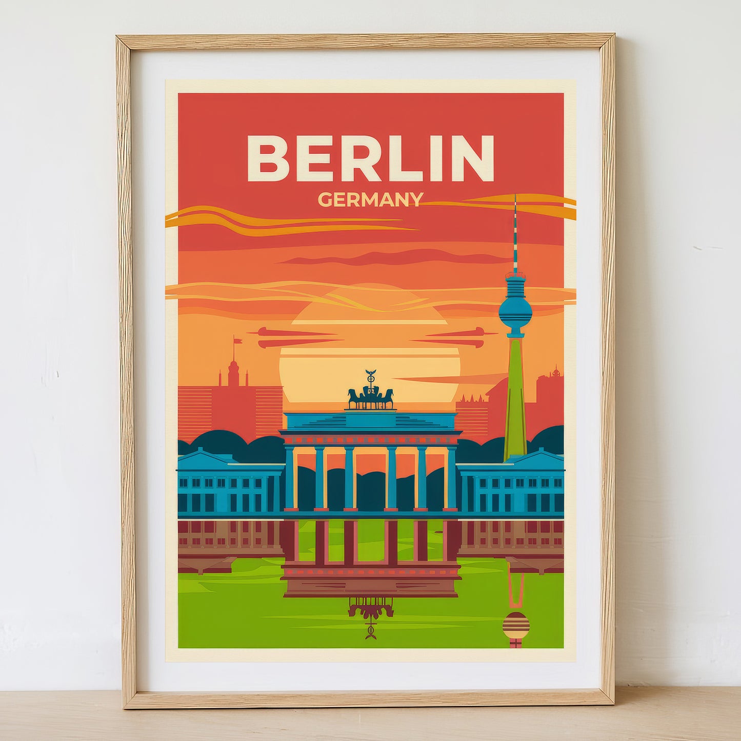 Berlin - Sunrise Drawing Travel Poster Print