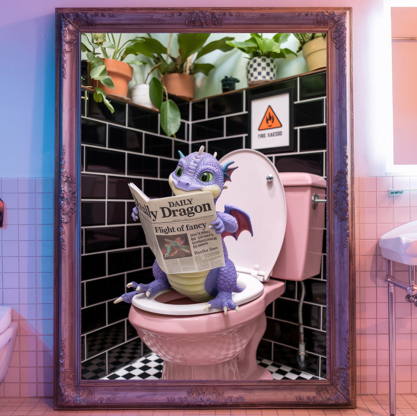 The Regal Roamer (Purple Dragon with Pink Toilet)