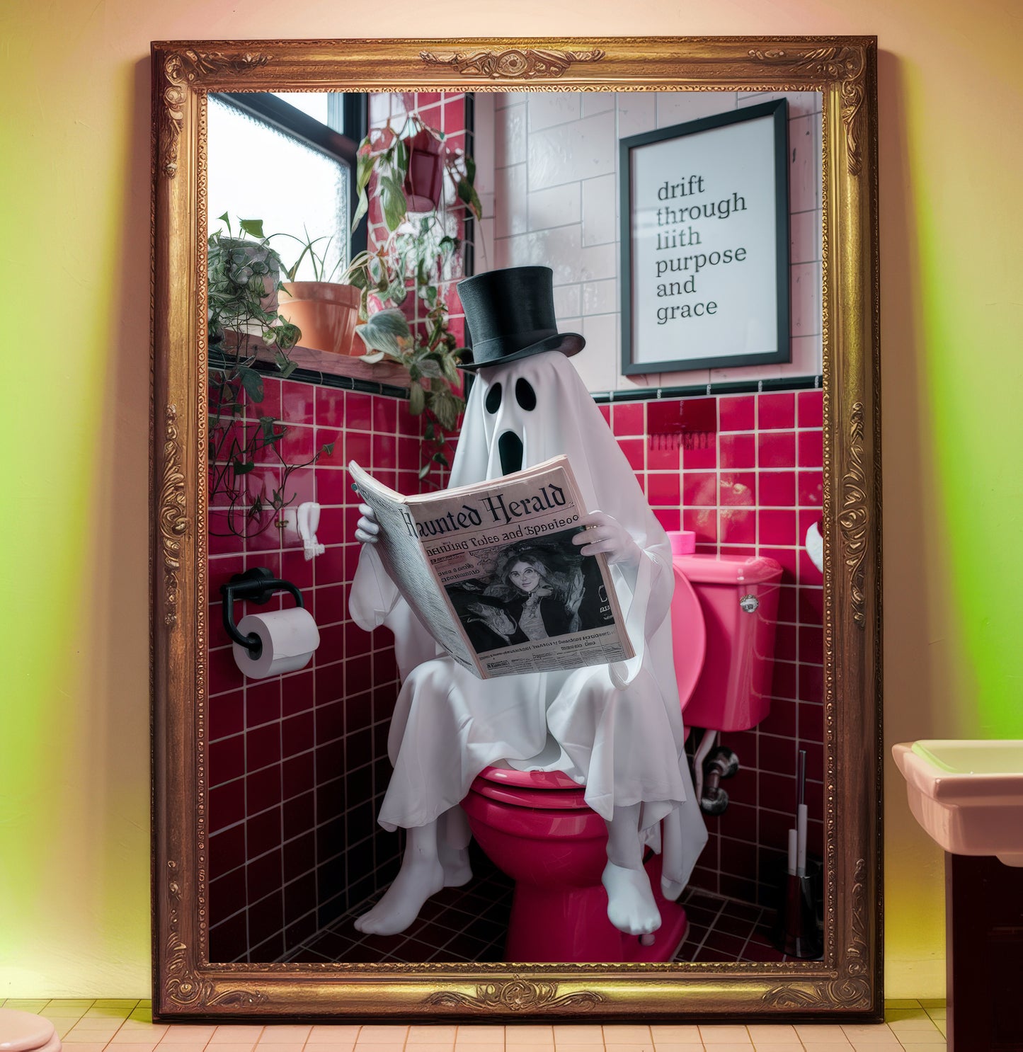 The Dapper Spirit – Bathroom Ghost Print