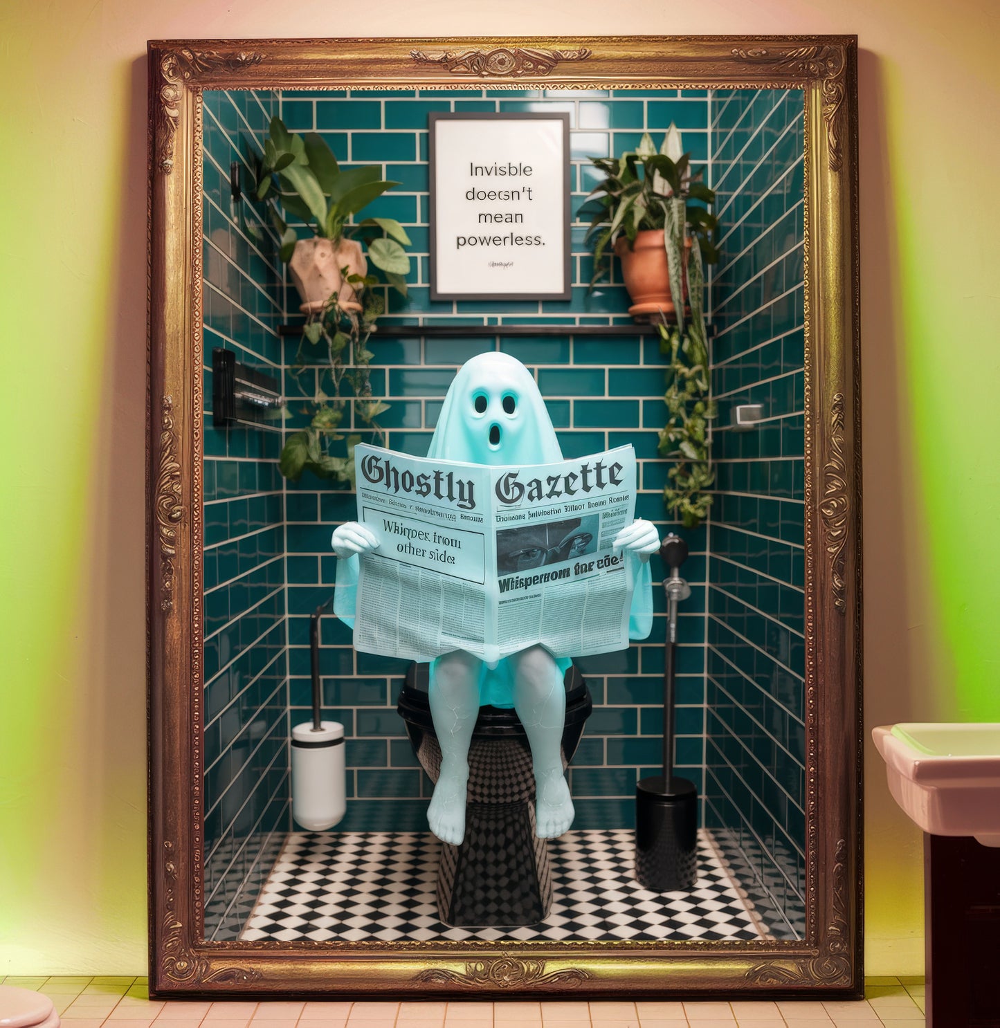 The Glowing Gossip Ghost – Bathroom Ghost Print