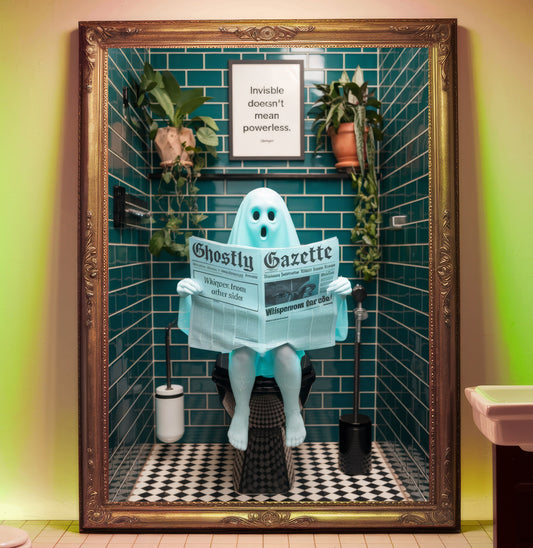 The Glowing Gossip Ghost – Bathroom Ghost Print