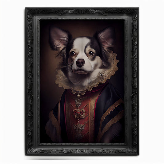 Dog Wall Art Print,  Animal Lover Vintage Regal Dog Art Print Poster Renaissance. Victorian Dog Portrait, Royal Painting Home Decor Pet Gift - Wall Art Poster Print