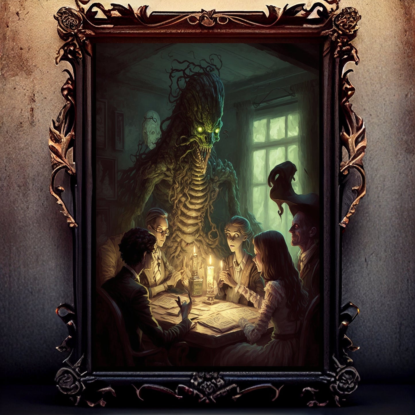 Sea Creature Art Print, Banquet From Hell Sea Creature Print Poster Renaissance, Lovecraft Inspired. Demon Poster, Gothic, Occult Painting