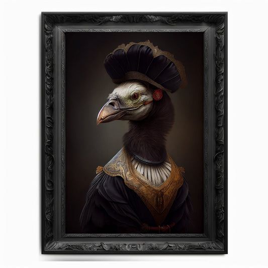Dodo Wall Art Print,  Animal Lover Vintage Regal Dodo Art Print Poster Renaissance. Victorian Dodo Portrait, Royal Painting Home Decor Gift