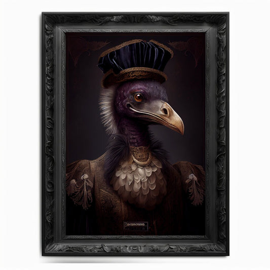 Dodo Wall Art Print,  Animal Lover Vintage Regal Dodo Art Print Poster Renaissance. Victorian Dodo Portrait, Royal Painting Home Decor Gift - Wall Art Poster Print