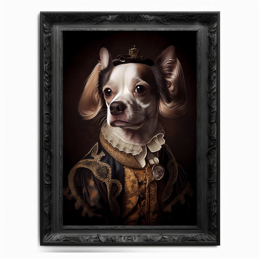 Dog Wall Art Print,  Animal Lover Vintage Regal Dog Art Print Poster Renaissance. Victorian Dog Portrait, Royal Painting Home Decor Pet Gift - Wall Art Poster Print