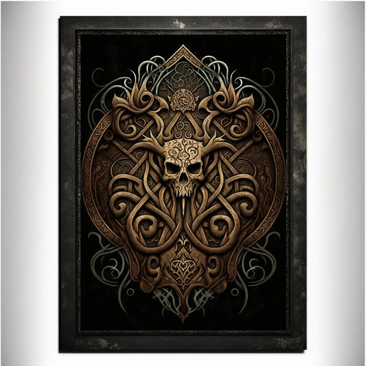 Skull Art Print Devil Art Satan Print Lucifer Poster Renaissance Lovecraft. Demon Poster Gothic Artwork Occult Art Painting Antichrist Print