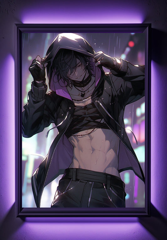 Purple Cyberpunk Anime Art Print Poster, Manga Japanese Movie Poster Wall Art Home Decor Design Poster Animation Science Fiction Film Poster