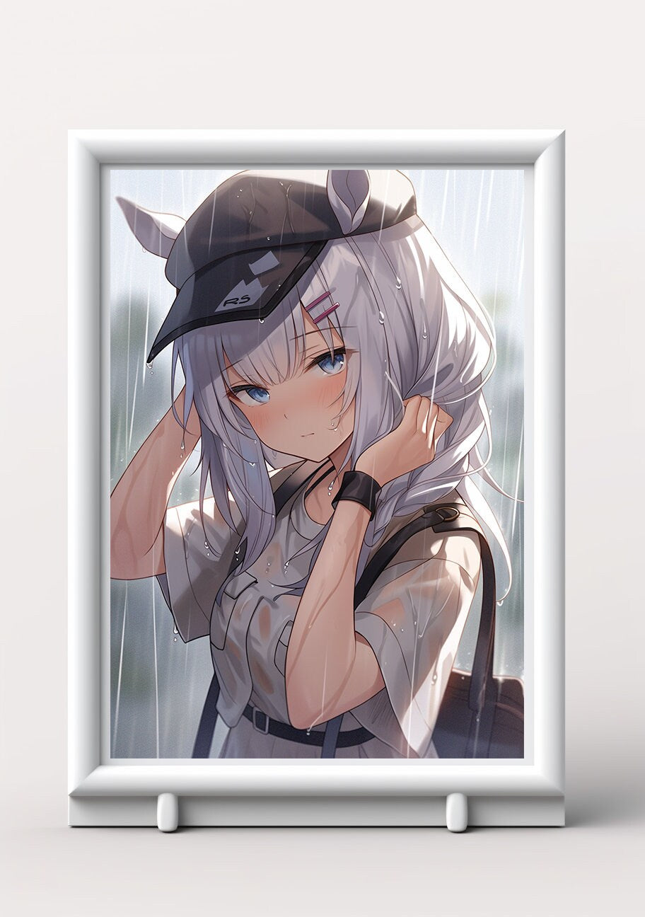 White Wet T-shirt Girl Anime Art Print Poster, Girl In The Rain Manga, Japanese Movie Poster, Wall Art Home Decor, Animation Film Prints