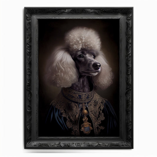 Poodle Wall Art Print, Animal Lover Vintage Regal Dog Art Print Poster Renaissance. Victorian Puppy Portrait, Royal Painting Home Pet Gift