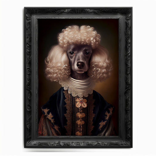 Poodle Wall Art Print, Animal Lover Vintage Regal Dog Art Print Poster Renaissance. Victorian Puppy Portrait, Royal Painting Home Pet Gift