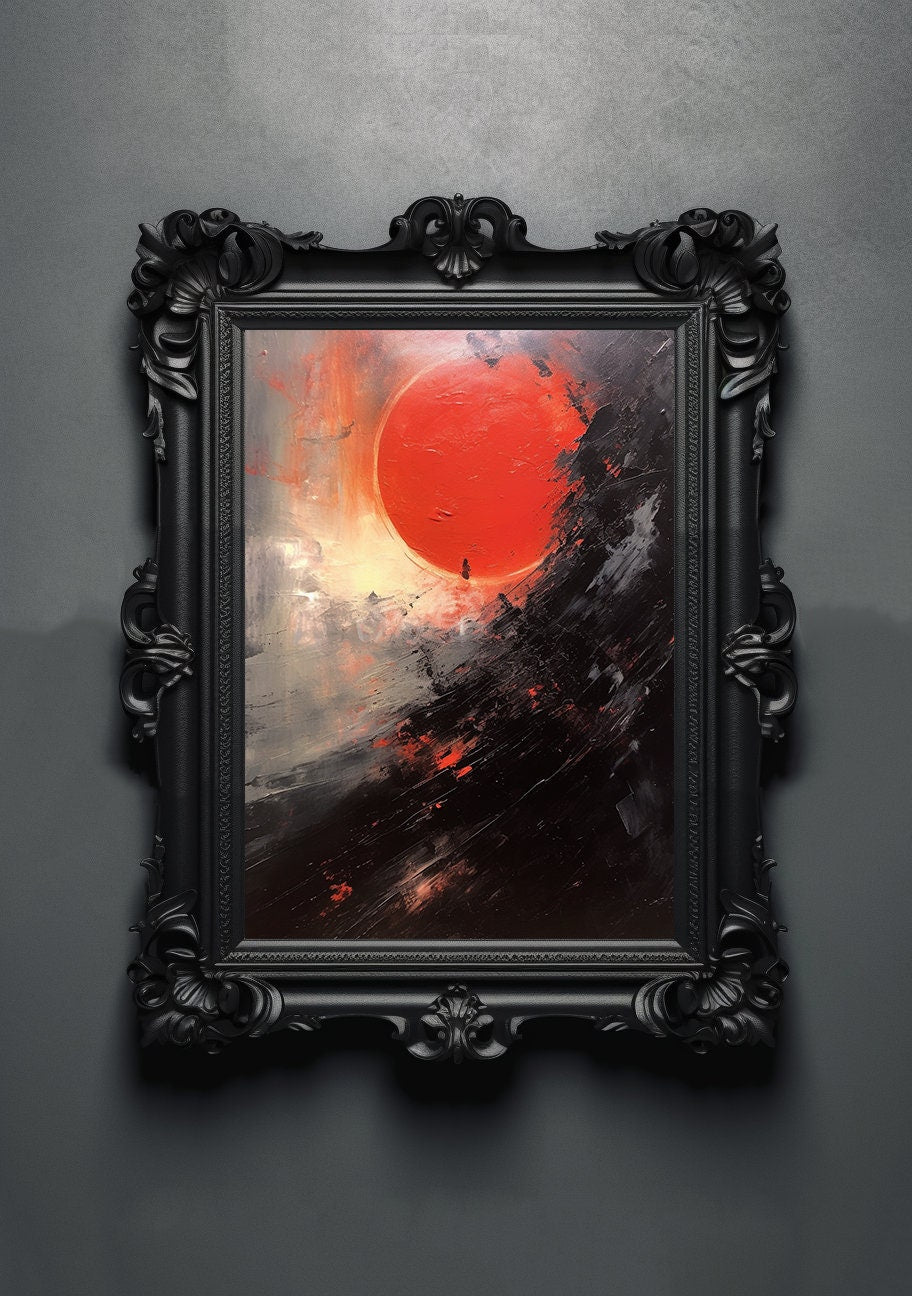 Demon Planet. Gothic Prints. Oil Painting. Skull Poster. Demonic Palace. Spooky Gifts. Gothic Home Decor. Gothic Art. Witchy Gifts. Space.