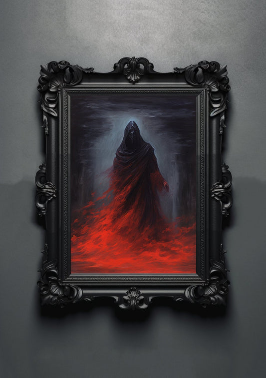 Ghost Spirit Artwork. Gothic Prints. Oil Painting. Skull Poster. Demonic Palace. Spooky Gifts. Gothic Home Decor. Gothic Art. Witchy Gifts.